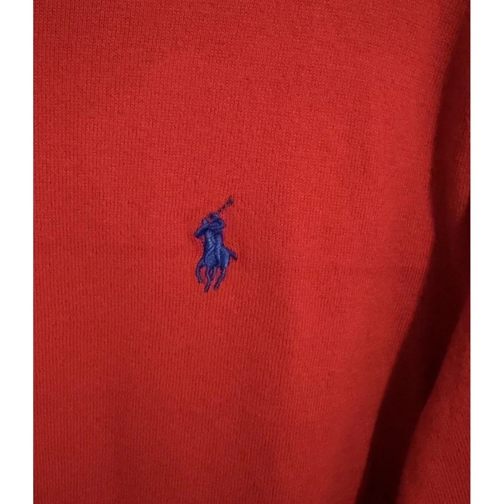 Polo Ralph Lauren Men's Small Crewneck Sweater Red 100% Pima Preppy Academia